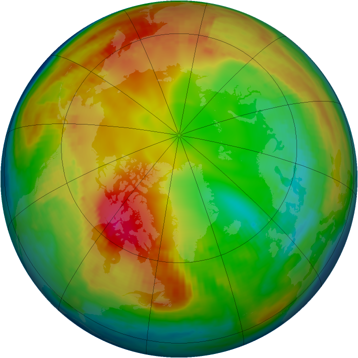 Arctic ozone map for 27 January 1998